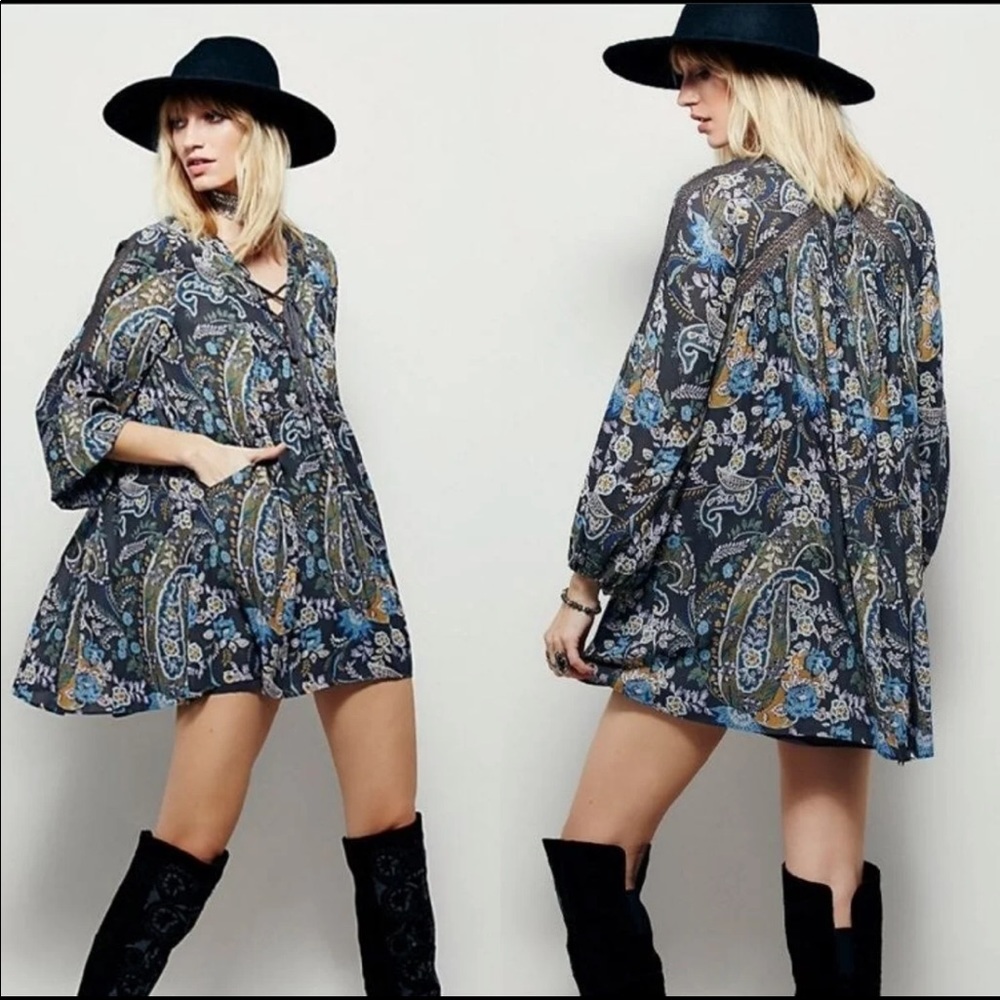 Free People Boho Paisley Floral Dress